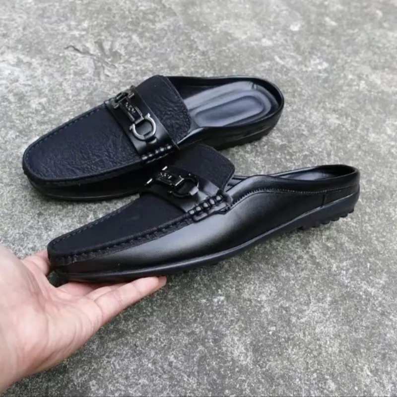 Giày sục nam phom mocasin chất liệu da xít ,khâu đế, kết hợp đai hợp kim chống rỉ cực chất .. sục nhám.. 1
