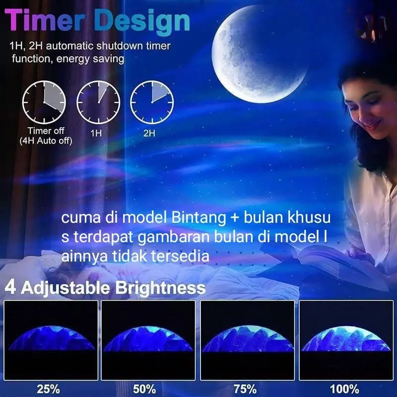 Lampu Proyektor Dengan Speaker Langit Bintang 2in1 Galaxy Nebula Lamp Starry Light Secret Home 8