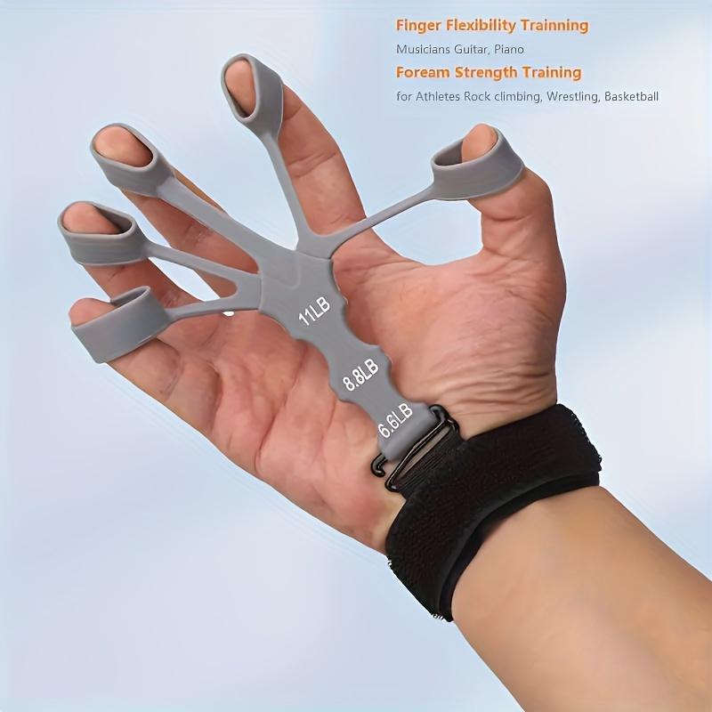 1pc Adjustable Silicone Finger Grip Strengthener - Portable Hand Exerciser with Resistance Bands for Muscle Training, Flexibility & Recovery - Black 5