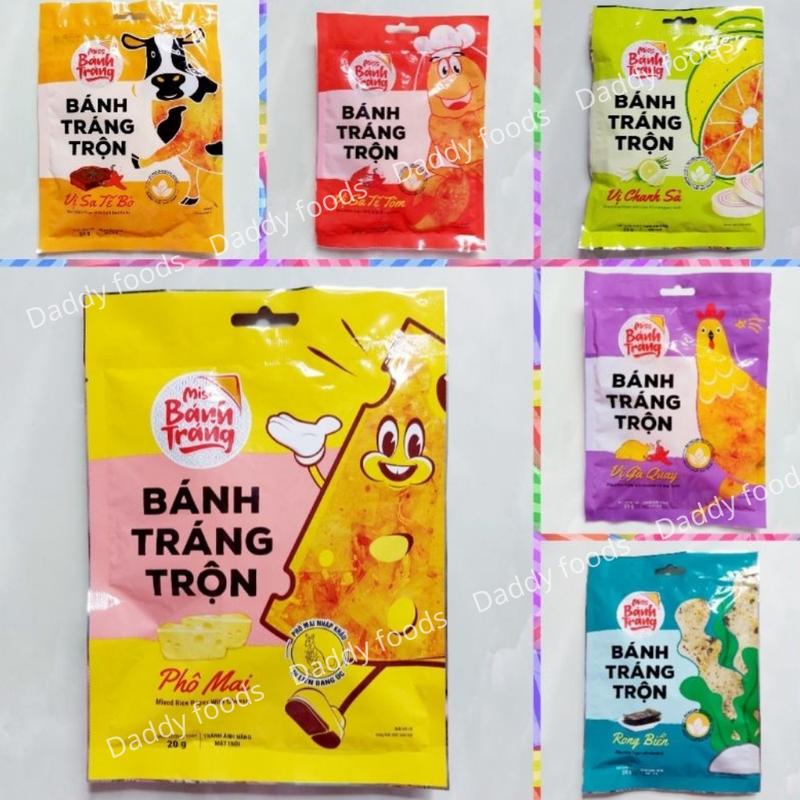 Bánh tráng trộn mix vị miss bánh tráng phômai rong biển gà quay sa tế tôm sa tế bò chanh sả Vinasnack