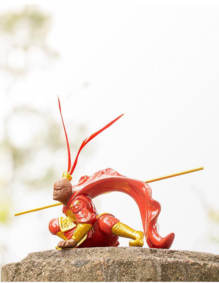 Product Introduction of Chinese Myth Monkey King Figurine Sun Wukong Statue Creative Car Decorations Art Crafts Ornament Home Decor Birthday Gifts Cute 35