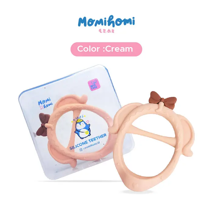 Momi Homi Teether Grab Pita Silicone Baby Elephant Silikon Empeng Gigitan Bayi Bentuk Gelang Premium case BPA FREE Biru 6