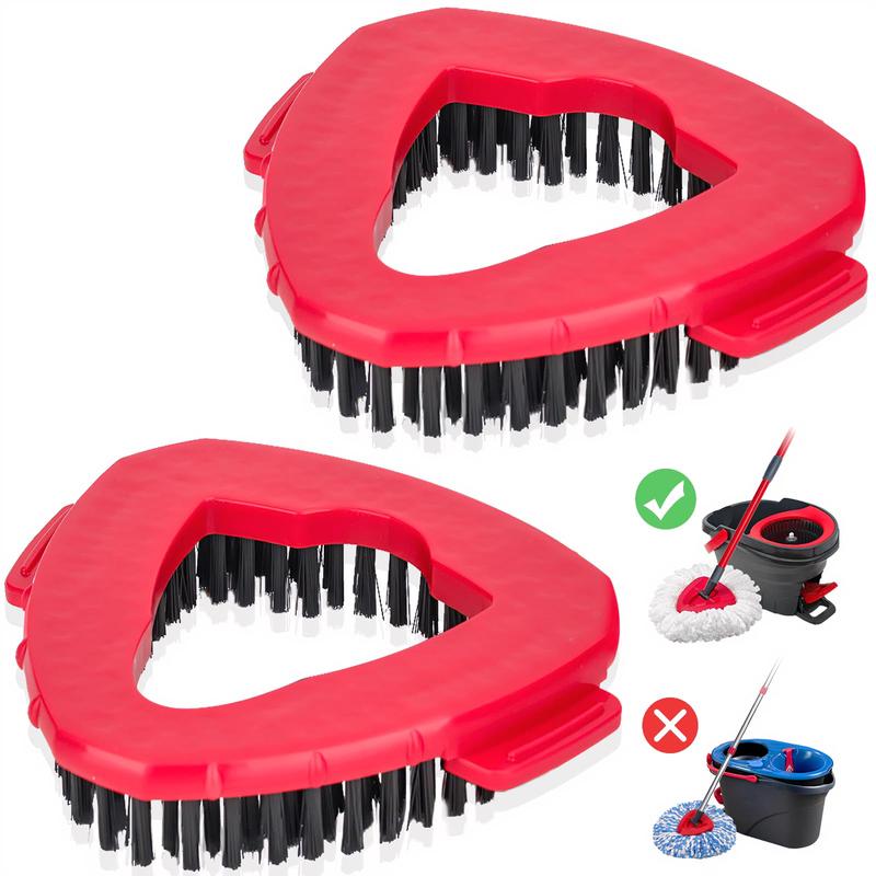 Product Introduction of Triangle Mop Head, 1/2 Counts Spin Rotatable Replace Floor Scrubber Brush, Hard Bristle Cleaning Mop Head for Bathroom Kitchen Pool, Glass and Tile Walls 5