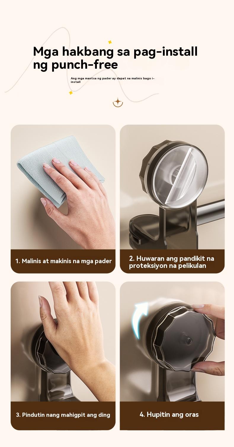 Product Introduction of Giá Treo Khăn Hút Gắn Tường Có Thể Điều Chỉnh Có Thể Mở Rộng, Không Cần Khoan, Thép Không Gỉ Bền 16