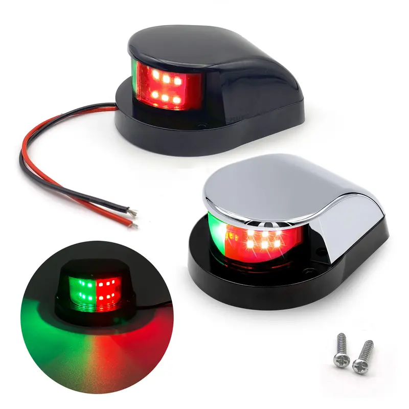 Đèn Điều Hướng Thuyền LED, Xeriok, Không Thấm Nước, Siêu Sáng, Tiện Ích Du Thuyền, Khả Năng Hiển Thị Cao, 12V, Thích Hợp Cho Tàu Biển, Đèn Thuyền Điện, Đèn Tín Hiệu Màu Đỏ Và Xanh Lá Cây 1