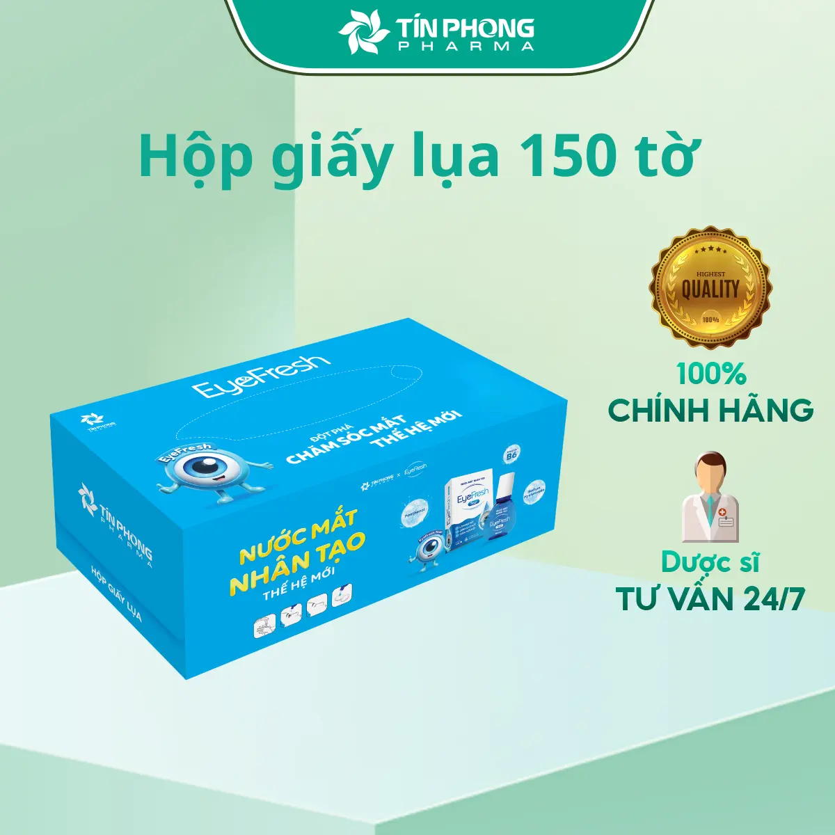 [TẶNG] Hộp giấy lụa cao cấp khăn giấy 150 tờ Eyefresh