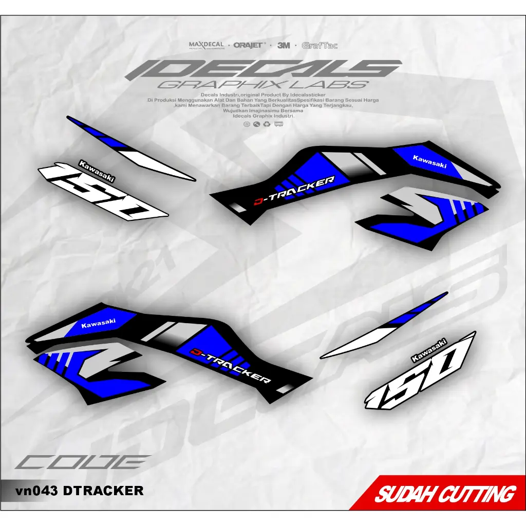 sticker striping motor Dtracker new bahan vinyil,chrome,hologram motif simpel keren kekinian (vn043)
