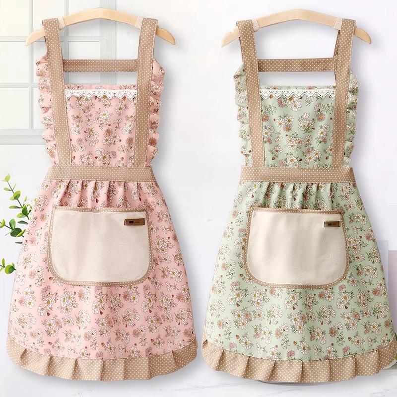 Princess Apron Women Erasable Hand Straps Kitchen Oil Proof Bib ...