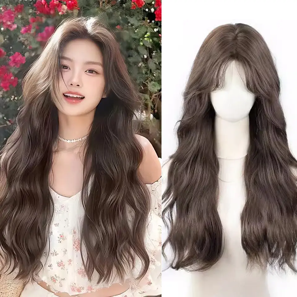 Tóc Giả Thời Trang, Dành Cho Nữ, Tóc Xoăn Dài, Kẹp Tóc Mũ Đội Đầu Đầy Đủ, Dài 67cm, Trông Tự Nhiên Và Bồng Bềnh, Tóc Giả Cuộn Len Dài