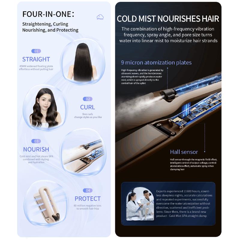 LivChic Catokan Rambut Cold Mist SPA Hair Straightene 60W daya 2 meter 360 Sudut belok jauh X7 2IN1 6