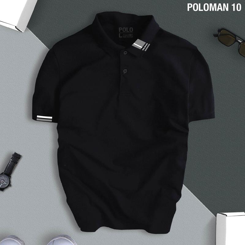 Áo phông POLOMAN 10 cổ bẻ BASIC CVC vải cá sấu sang trọng, lịch lãm, thoáng mát Menswear Có Cổ Ngắn Tay Cộc Tay Shirt Tay Ngắn Tay Ngắn thời trang công sở thường 3