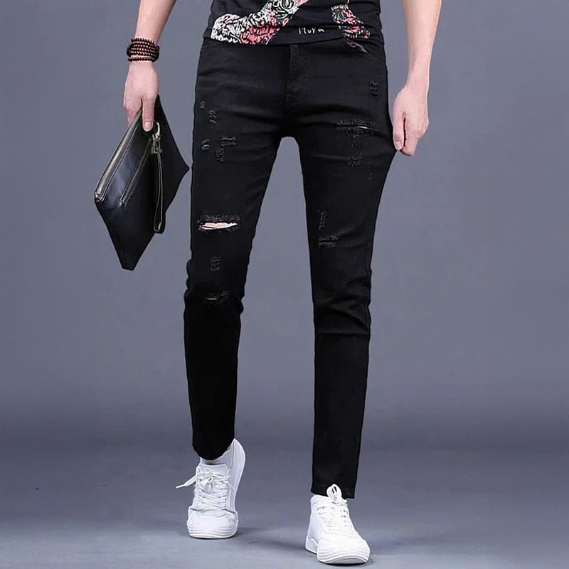 Quần jean nam rách nhiều màu đen chất bò đẹp co dãn tốt 4 chiều Có Túi form dáng skinny boy phố Q77 Menswear Pants TCS Trùm Chuyên Sỉ