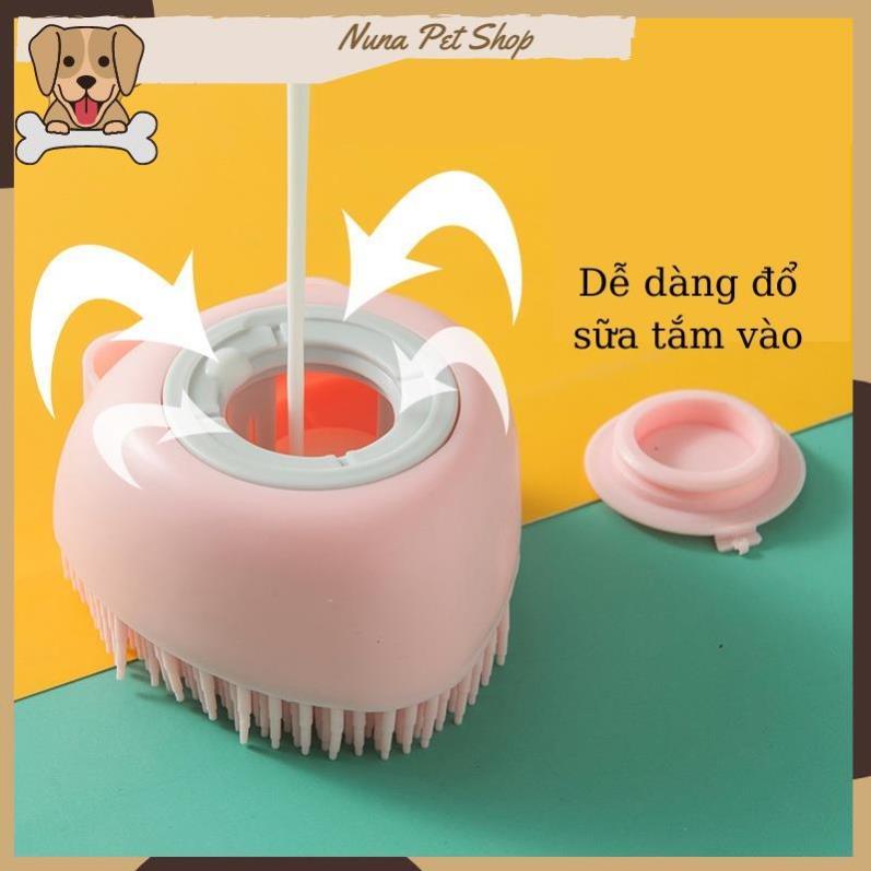 Bàn chải tắm cho chó mèo (Bàn chài tắm Silicon, tạo bọt matxa cho thú cưng) 3