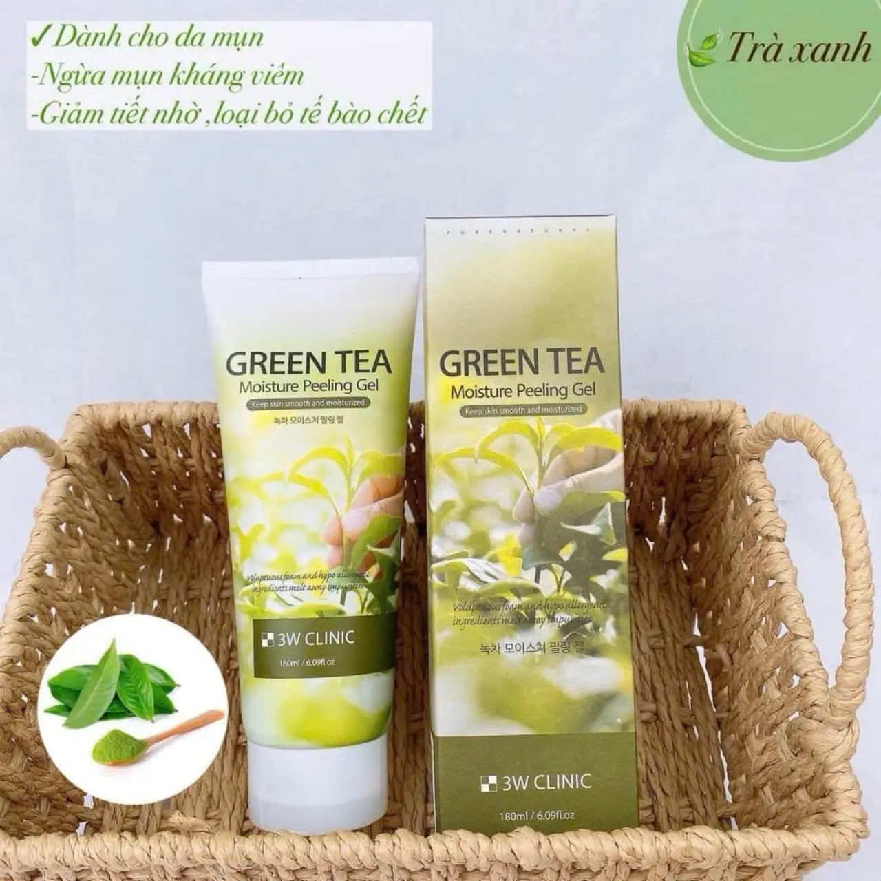 Tẩy da chết tra xanh green tea