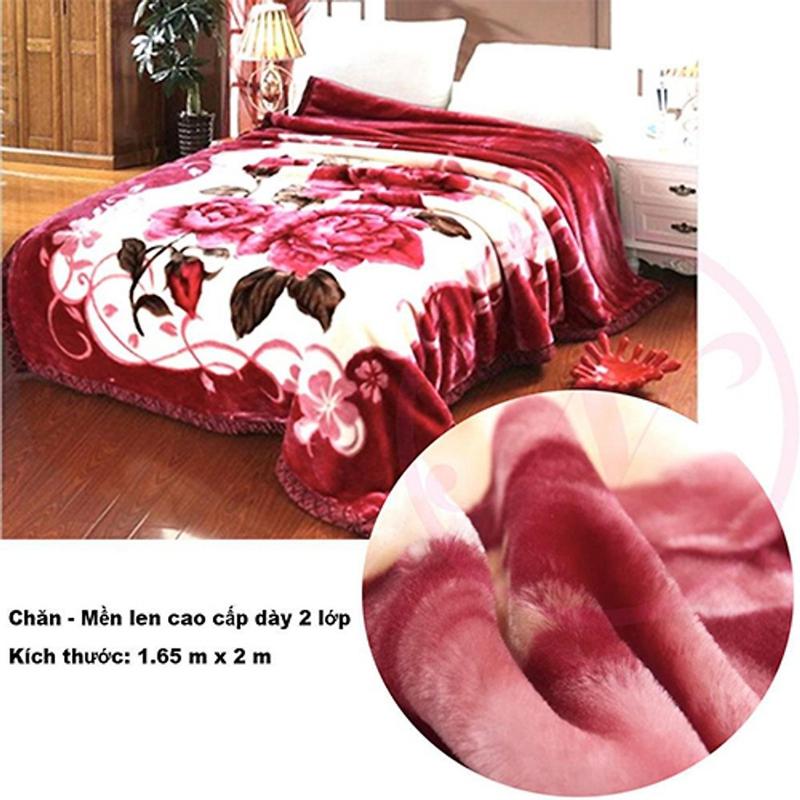 Chăn mền tuyết nhung 2 lớp loại dày 1.8kgsiêu ấm mền mịn 1,6mx2m bao đẹp cao cấp 7