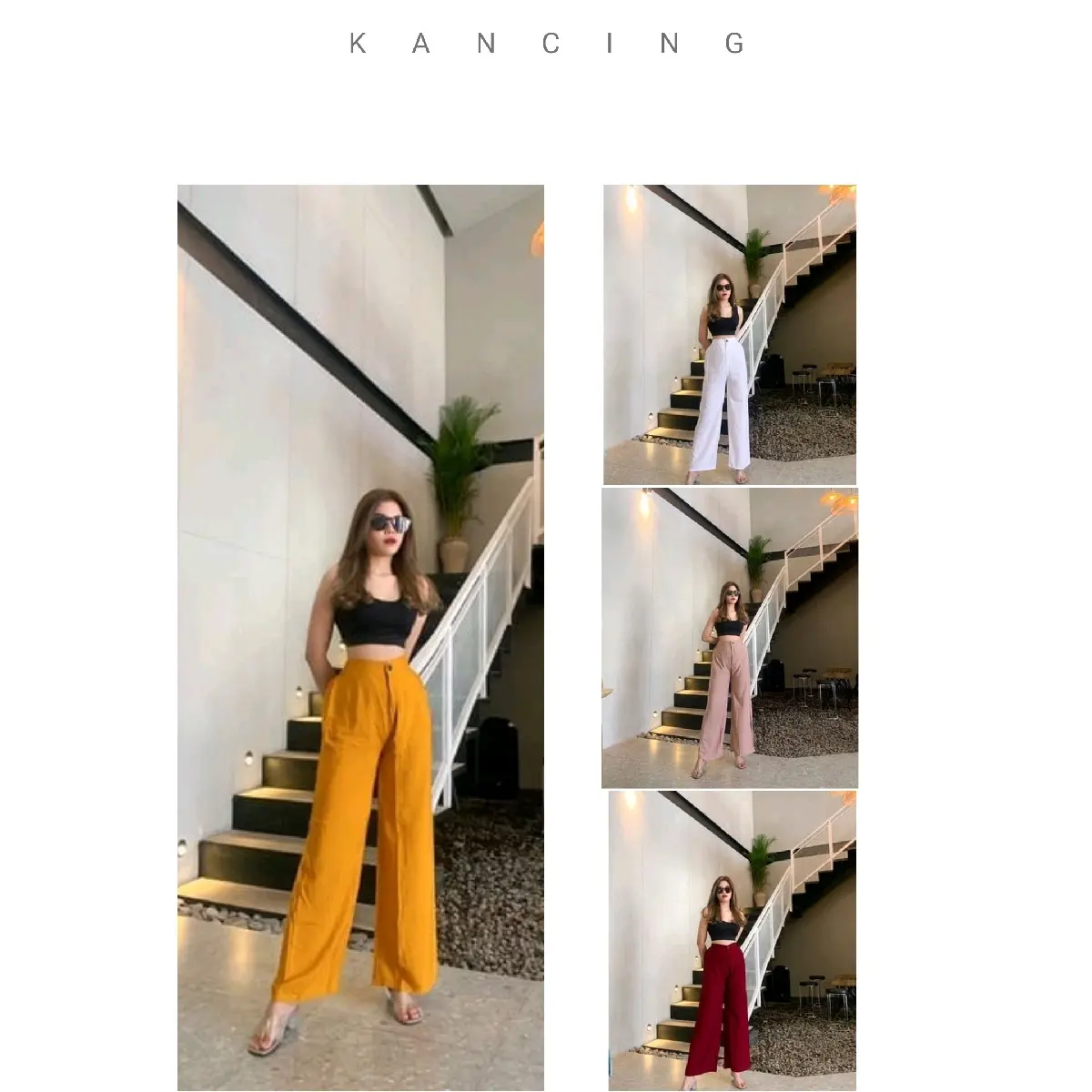 Kulot HighWaist  Kulot Polos Panjang Bahan Rayon Premium Celana Kulot Wanita Celana
