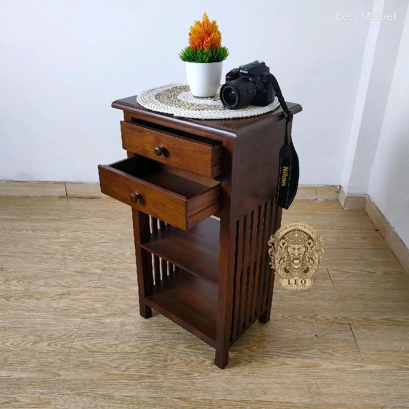 Meja Dispenser Jati Kayu Minimalis Laci Furniture 0