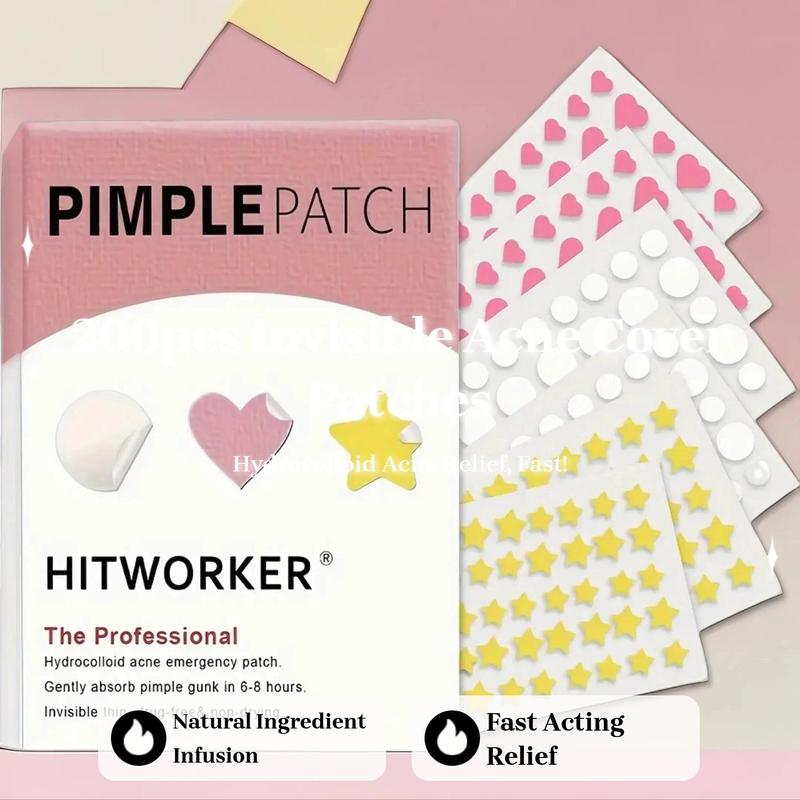 Invisible Skincare Acne Cover Patches, 200pcs/box Multi-purpose Blemish & Pimple Cover Patches, Suitable for Women and Men, Back To School, Girl Gifts, Gift Set, Ordinary Skin Care Products, Skincare Items for 1p, Pimple Patches, Hydrocolloid Patches 1