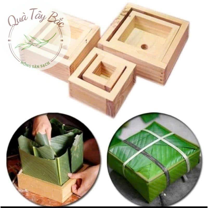 Bộ Khuôn Làm Bánh Chưng Gỗ Tự Nhiên 2 Kích Cỡ