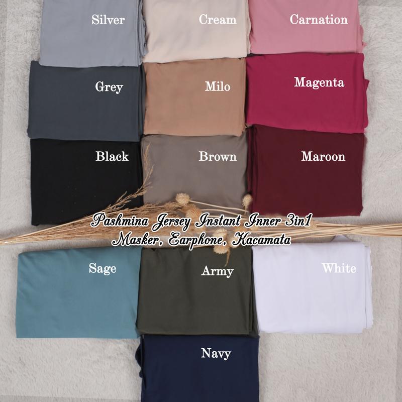 Pashmina Instant Inner Jersey Pashmina Pandemi Pasmina kacamata Pashmina Lubang Masker  Pashmina 3in1 Jersey 5