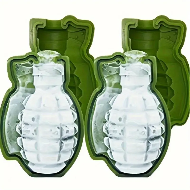 Grenade Shaped Ice Cube Mold, 2 Counts/set Silicone Baking Cake Mold, Ice Bar Kitchen Tools &  Kitchen Accessories 2
