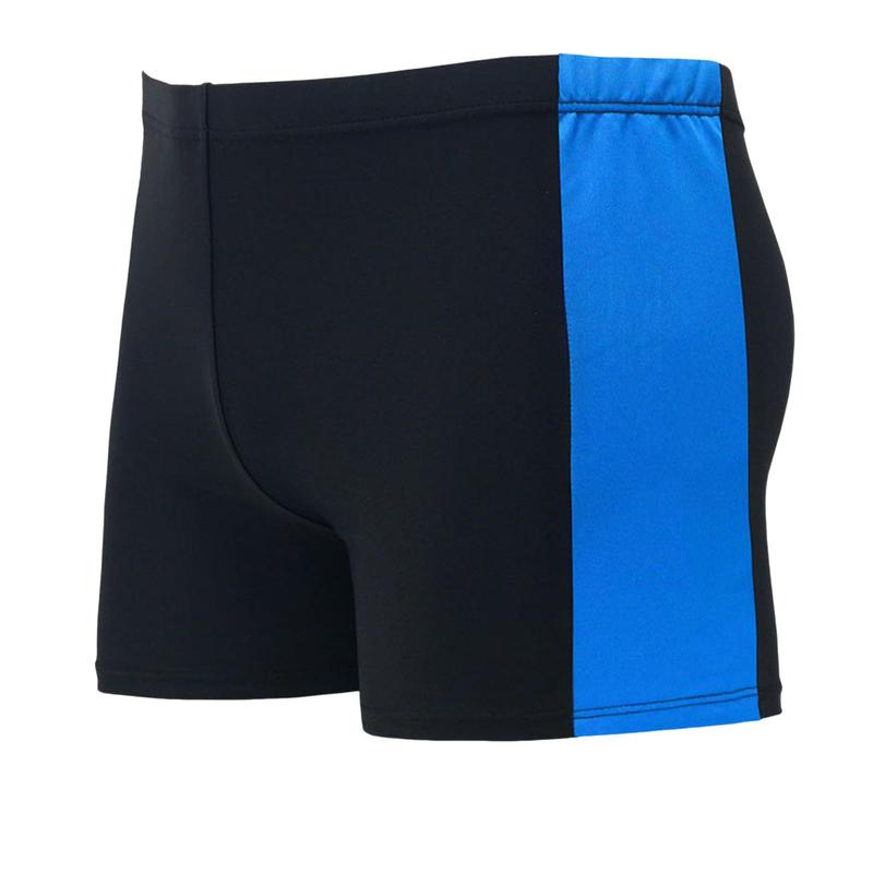 [Honbata]-Adult Men Swimming Trunks Mid-rise Elastic Waist Patchwork Color Water Repellent Swimwear Quick Drying Swimming Trunks Swim Shorts 4