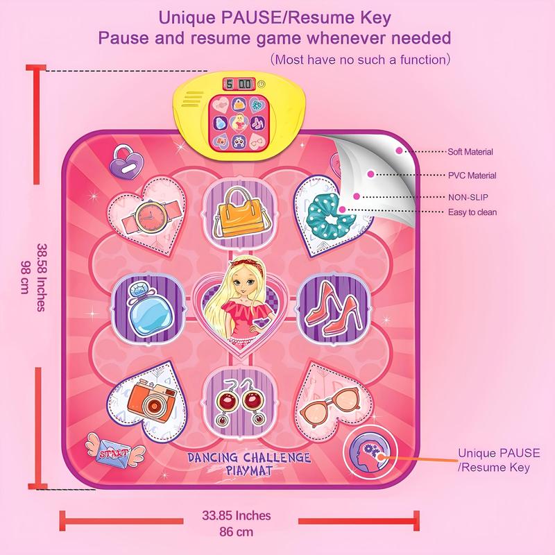 Product Introduction of Princess Themed Dance Mat, Interactive Dance Mat Toy with 5 Interesting Game Modes, Memory Challenge & Non-slip Surface, Perfect Birthday Gift 1