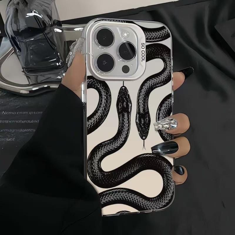 Product Introduction of Ốp Điện Thoại Di Động Thiết Kế Hình Rắn Đôi Tối Màu, Dành Cho iPhone 16, Apple 15promax, Phong Cách Châu Âu Và Mỹ, Thích Hợp Cho 14 / 13 / 12 Pro, Hàng Mới Về 6