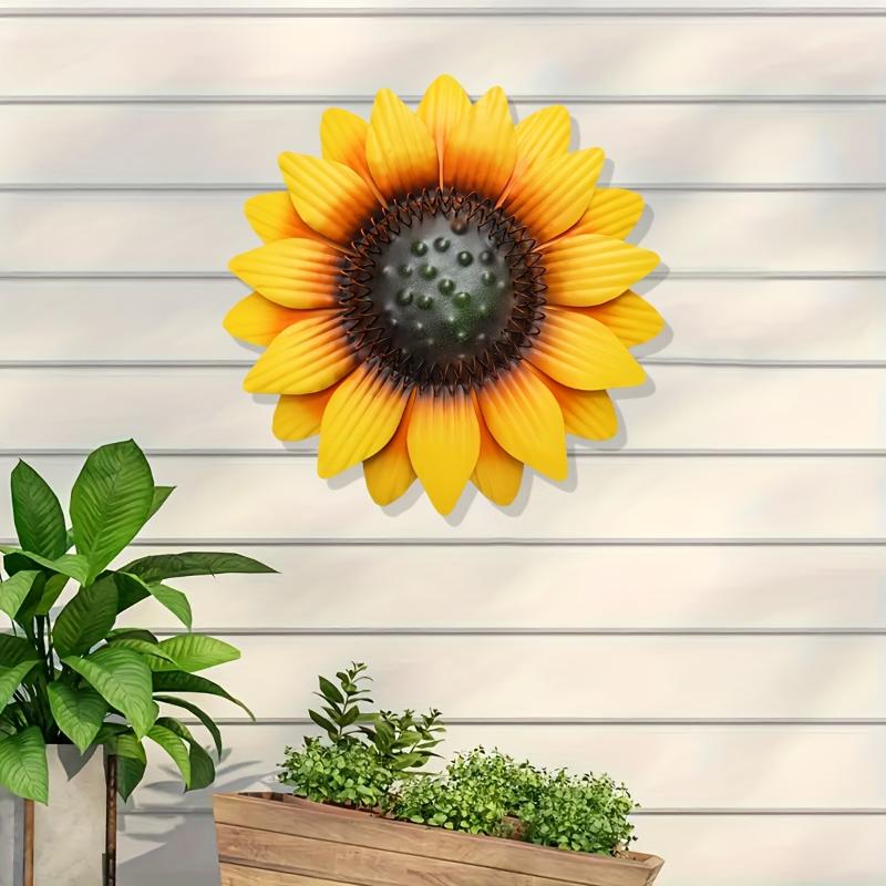 Product Introduction of artificial sun Sunflower Wall Art Decoration: 28.5cm/11.2inch Metal Sunflower for Indoor/Outdoor Decor, Home Office, Garden, Patio, Wedding, Party, Fence, Wall Art, No Feather, No Electricity Required 24
