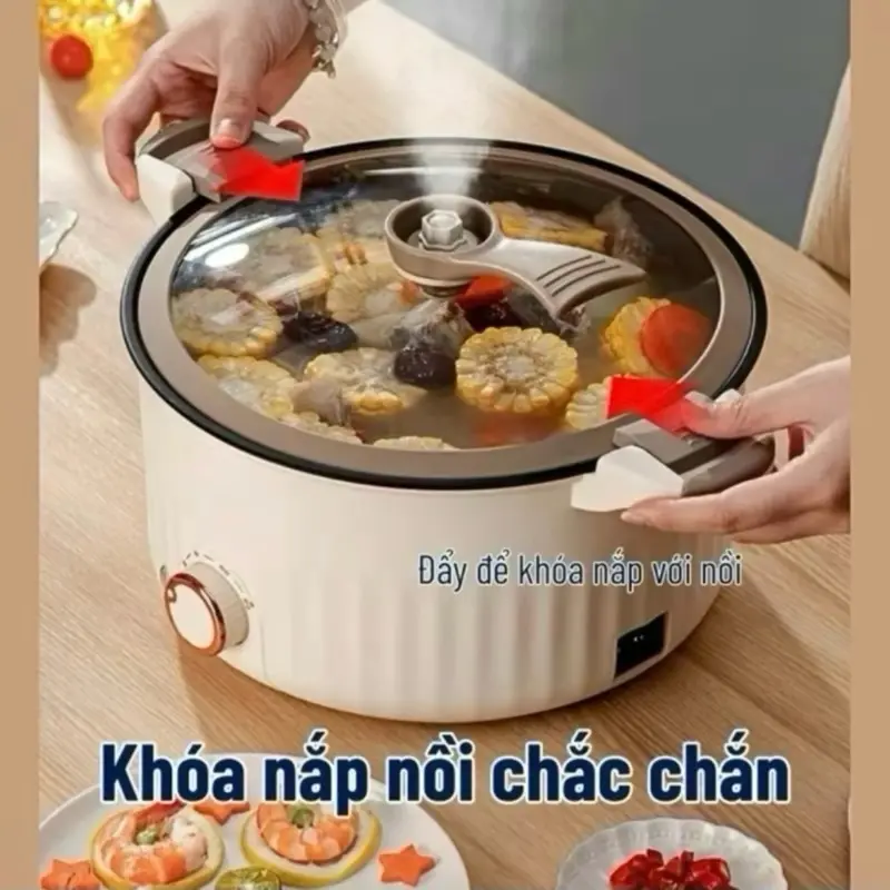 Nồi Áp Suất Đa Năng MISU Dung Tích 3L Size 28cm 4 Chế Độ Lẩu, Hầm, Soup, Nấu Cơm