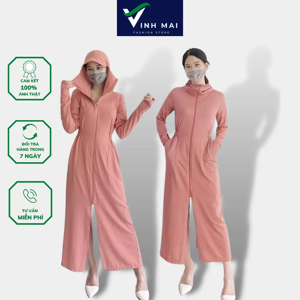 Áo choàng chống nắng toàn thân vải thông hơi kim cương cao cấp