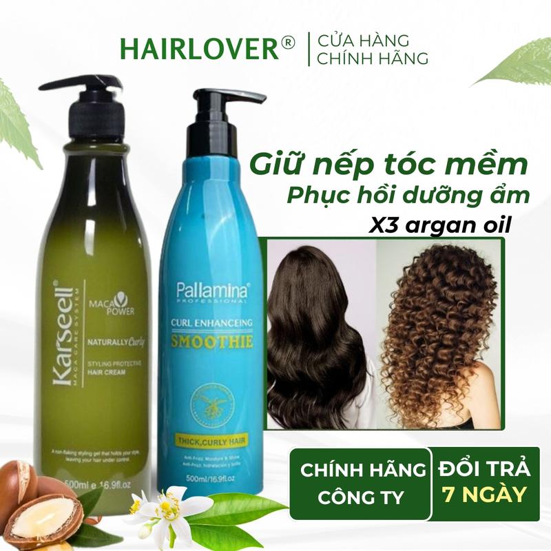 Gel giữ nếp tóc xoăn hippie xoăn xù mì tự nhiên Gel vuốt tóc nữ dưỡng tóc vào nếp Karseell Curl Cream 500ml Chính Hãng keo vuốt
