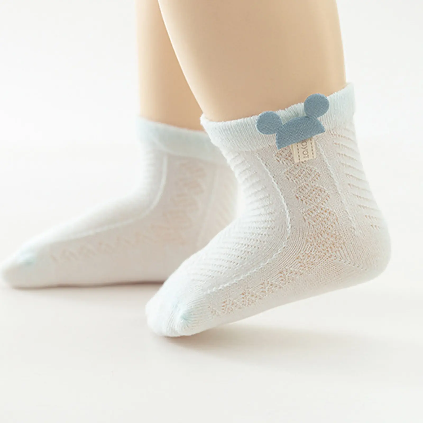 Baby Girls Boys Cotton Socks Cute Crew Socks Soft Mesh Thin Socks for Infants and Toddlers
