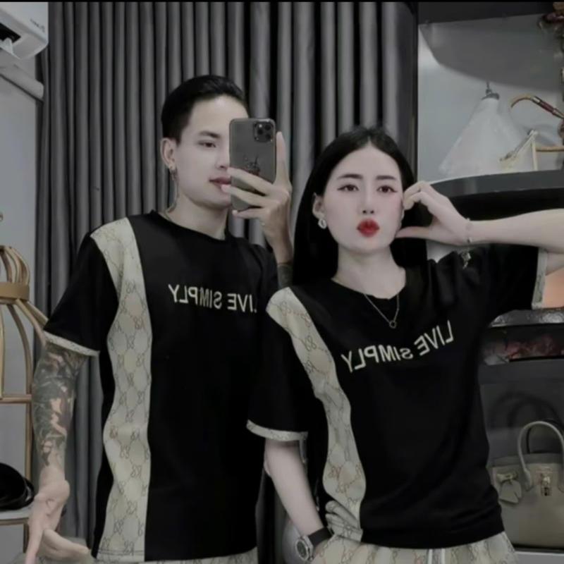 Bộ đồ nam, nữ. Bộ viền vai mới Hot Hit 2024 hai màu trắng đen basic chất dày dặn, mát aimee  . tshirt Áo Menswear Sơ Mi Quần 2