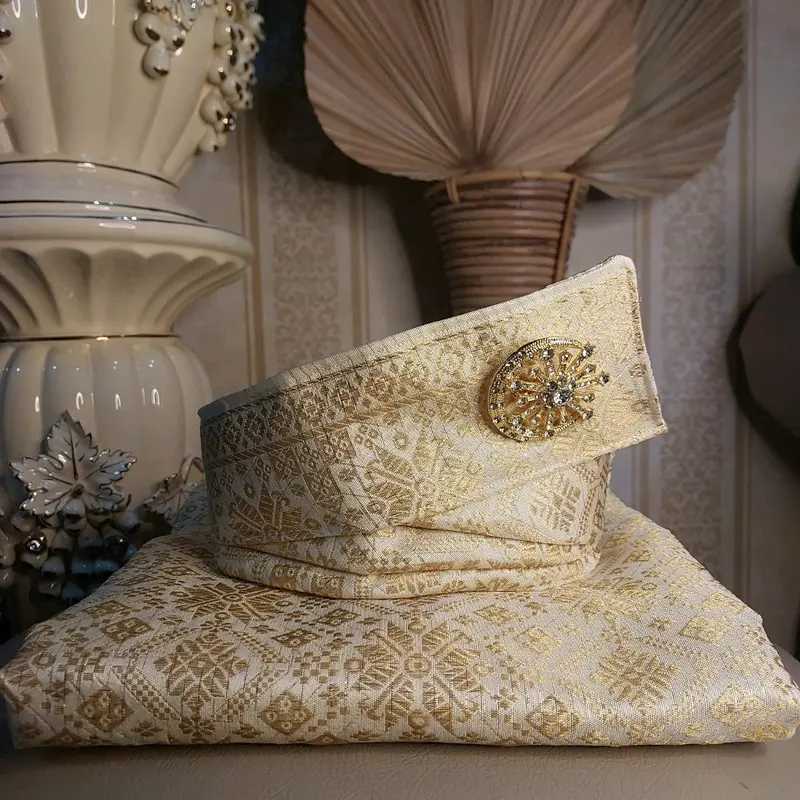(DEWASA)SET TANJAK DAN SARUNG SONGKET DEWASA KHAS MELAYU (tidk termasuk bros) 7