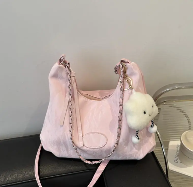 Túi tote Da phối Nhung túi xách đeo chéo nữ thiết kế 2 dây đeo tinh tế tặng kèm charm mây xinh xắn TXN 935 5