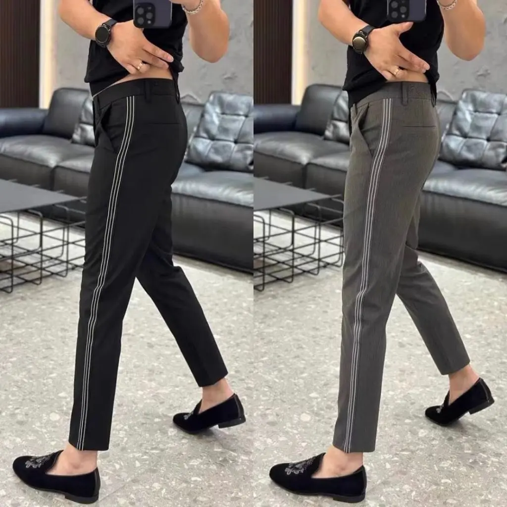 Quần Âu Tây Nam Mix 3 sọc viền 2 bên sườn chất vải co giãn mặc thoải mái kết hợp được với mọi loại áo giày dép