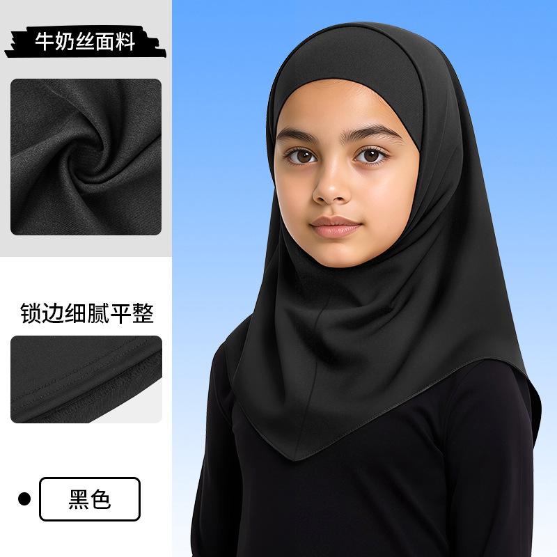 Malaysian Headscarf Summer Outdoor Sunscreen Headscarf Hat Lightweight Ice Silk Children's Head Cover 5