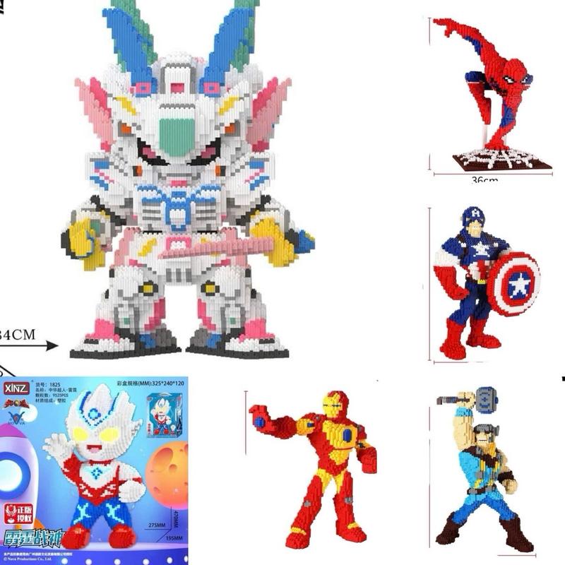 XẾP HÌNH robot mecha gundam  siêu anh hùng  spider man ironman thanos thor người nhện 39cm - 45cm Đồ chơi lắp ráp mô hình cỡ lớn Hàng Đẹp bear brick