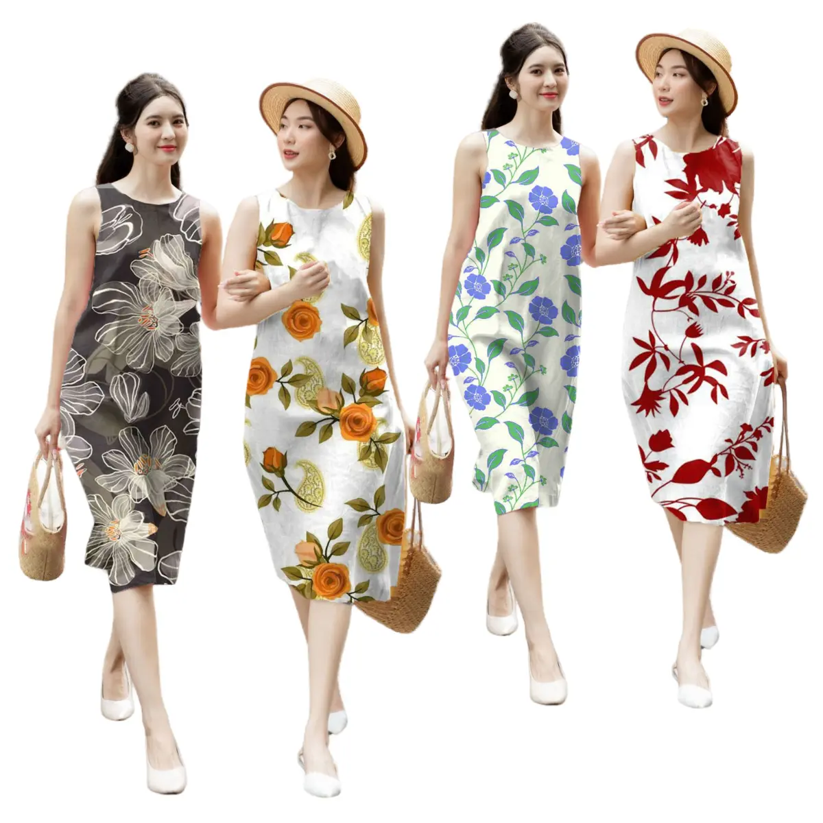 LadyFashion - Đầm suông hoa basic cho cô nàng tự tin năng động AD185