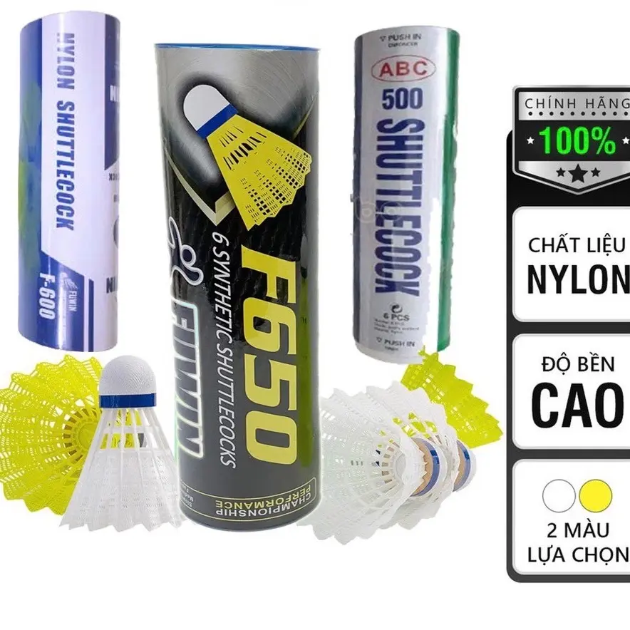 Ống Cầu Lông Nhựa Fuwin Hộp 6 Quả Bền,Chống Gió,Đi Đúng Hướng Thế Hệ Mới (Hàng Việt Nam)