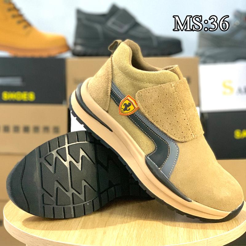 Giày bảo hộ thể thao chống đinh chống trơn trượt chống dập ngón da bò cổ thấp hàng chính hãng kèm lót khử mùi giay bao ho