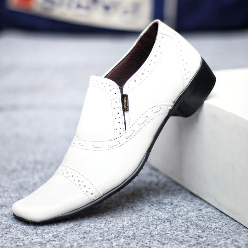 (TIKTOK SHOP) SEPATU PUTIH PANTOFEL KULIT ASLI CEVANY OPEK ORIGINAL KERJA PERAWAT KANTOR MURAH COWOK FORMAL PESTA PANTOPEL RESMI DINAS 1