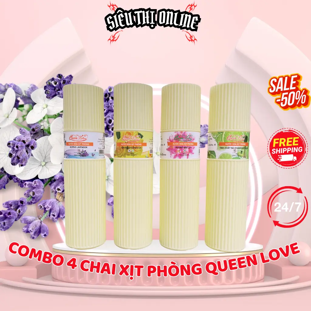 (Combo 4) chai Xịt phòng 400ml hương(lavender+sả chanh+lily+enchente)) đuổi muỗi hương tự nhiên sẽ mang đến cho bạn không gian sống với mùi hương dịu nhẹ trong lành - Dầu Thơm Phòng