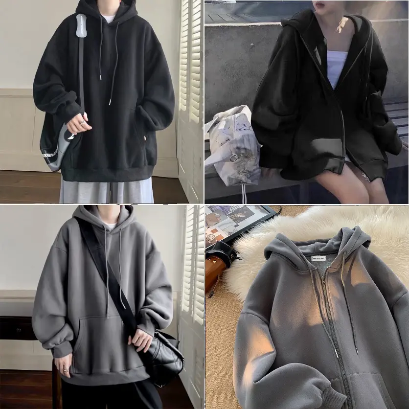 Áo Khoác Hoodie Nỉ Trơn Form Rộng Unisex cả nam và nữ mặc đều đẹp , Áo hoodie nỉ bông chất đẹp giá xưởng thanh lịch to & cao hoodie