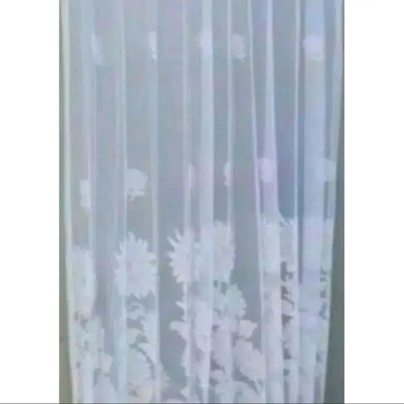Gorden Vitrase polos cantol plisket Ukuran 200 x 200 jendela Kamar Murah bunga putih vitrase  gorden tebal Curtain 1