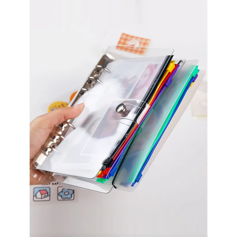 ziplock binder/Kantong Serbaguna Pouch Zipper Ziplock Warna Binder 6 Ring A6/A5-coco market 6