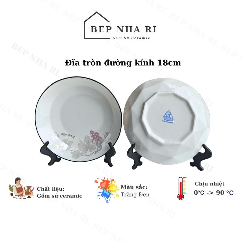 [ Bếp Nhà Ri ] Bộ bát đĩa gốm sứ Ceramic vân Kim Cương  - decor trang trí bàn ăn sang trọng hiện đại 3
