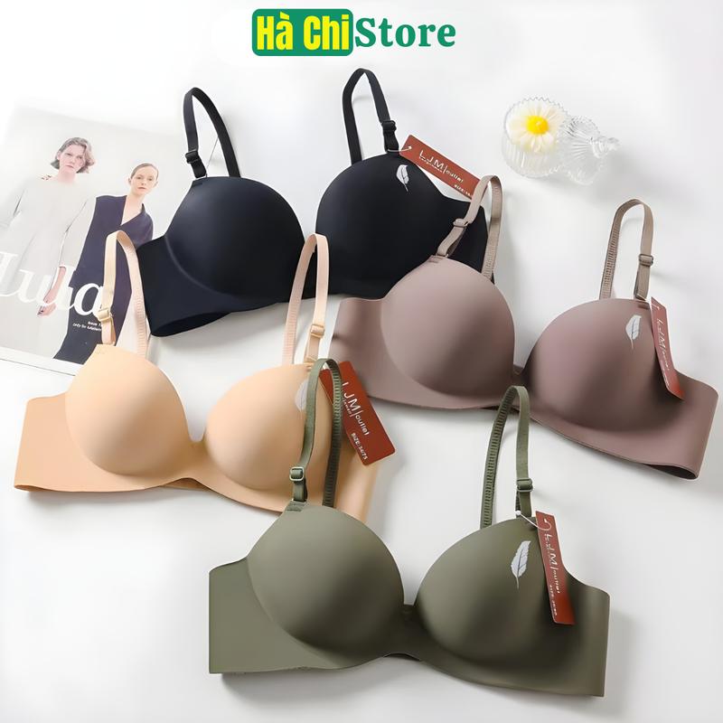 Áo lót nữ áo ngực nữ đúc su Lông Vũ không gọng đệm dày 3CM bàn tay nâng ngực chống xệ
