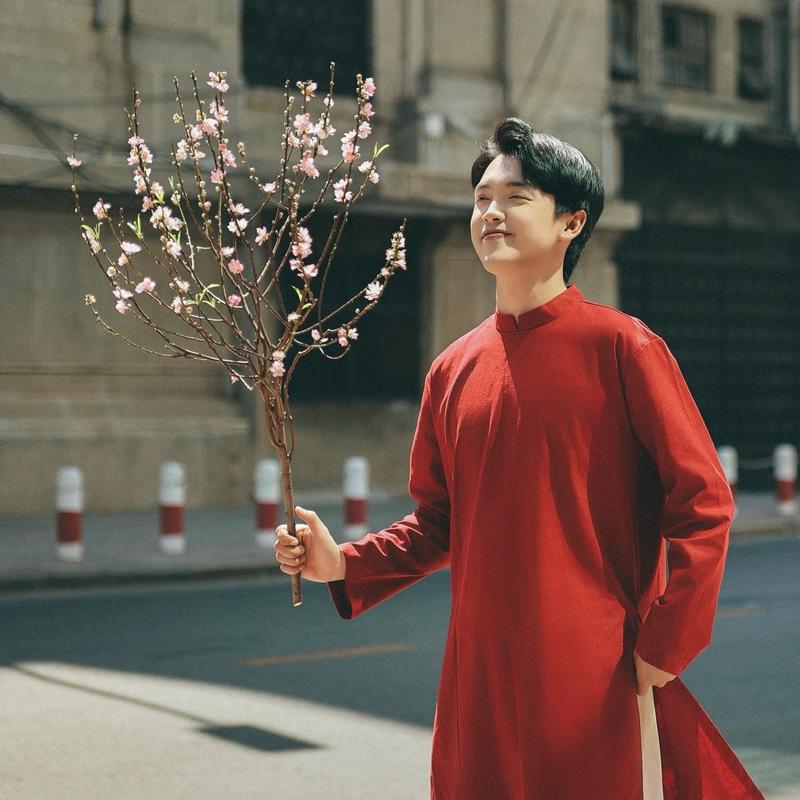 Áo dài nam cách tân vải Linen có BIGSIZE 100kg